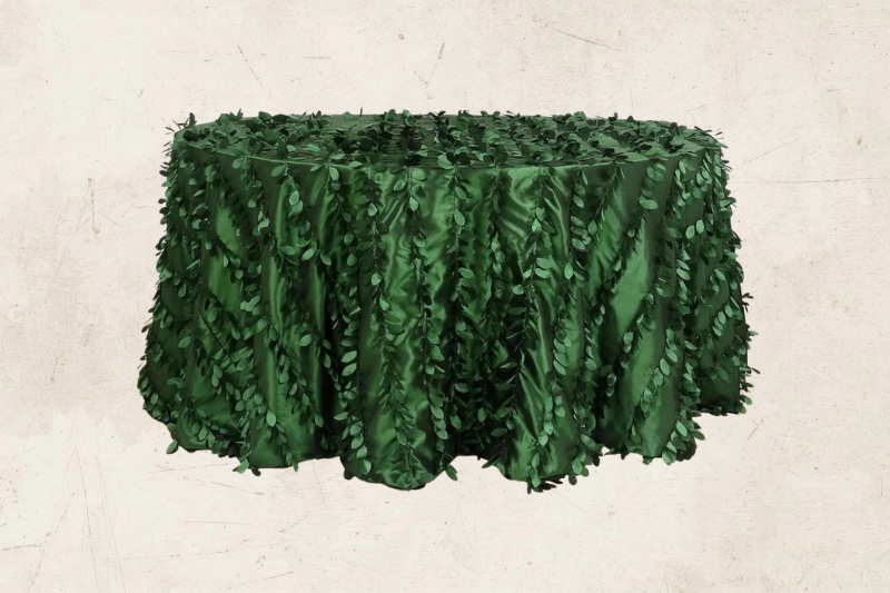 GREEN TAFFETA ROUND TABLE CLOTH 72 INCH